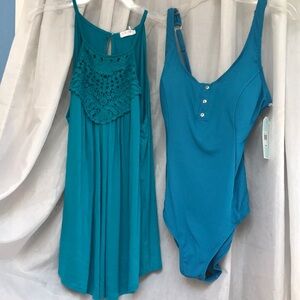 Christina blue teal swimsuit